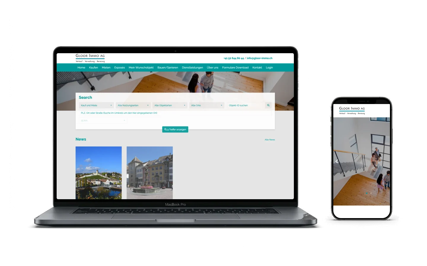 Gloor Immo AG Web Portal Header