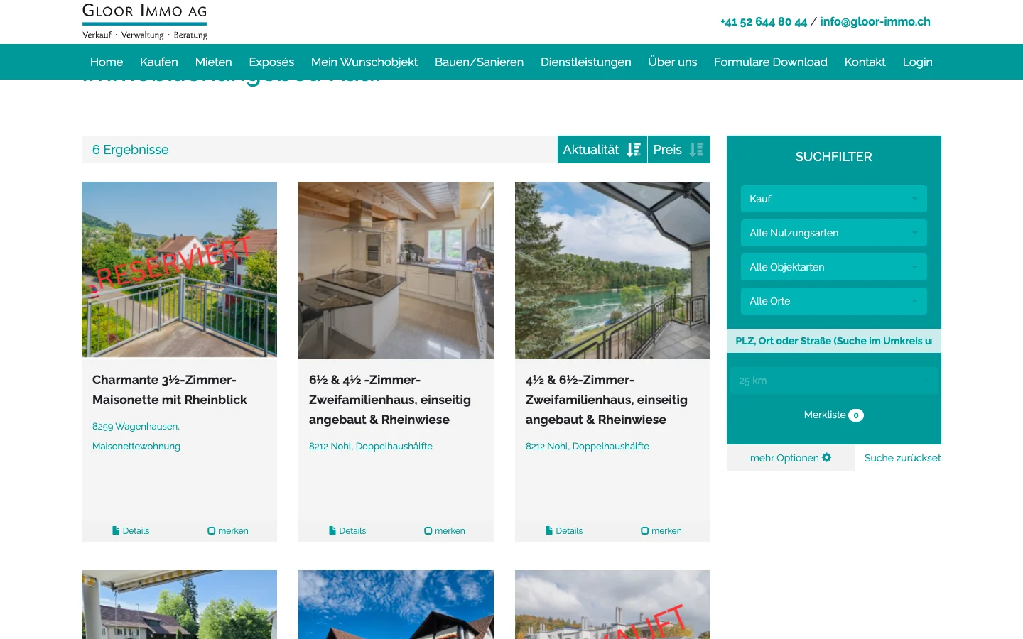 Gloor Immo Property Listings